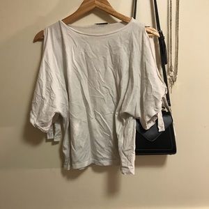 Zara white cold shoulder tie top